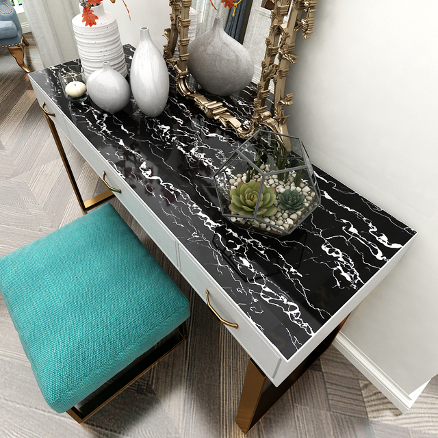 Solidna pvc tapeta samoprzylepna z kolorowym marmurowym wzorem do renowacji mebli dekoracyjnych w łazience i kuchni - Wianko - 33