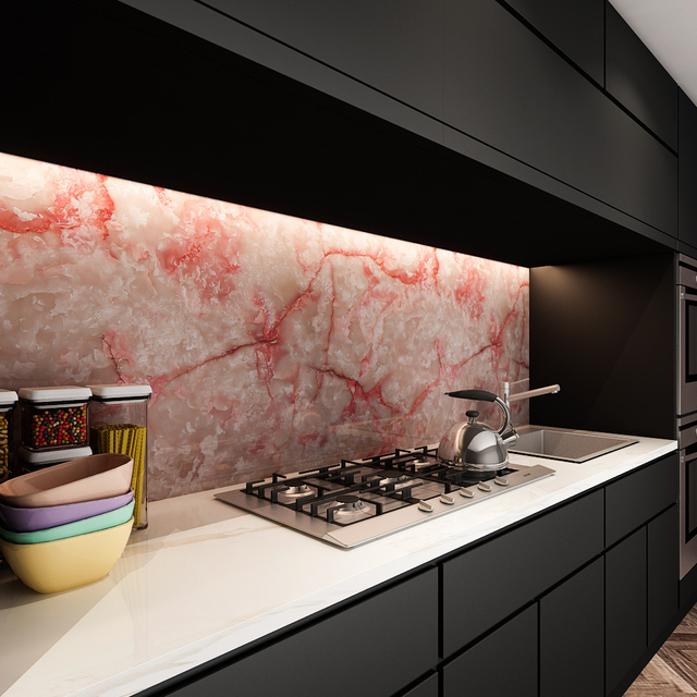 Solidna pvc tapeta samoprzylepna z kolorowym marmurowym wzorem do renowacji mebli dekoracyjnych w łazience i kuchni - Wianko - 44