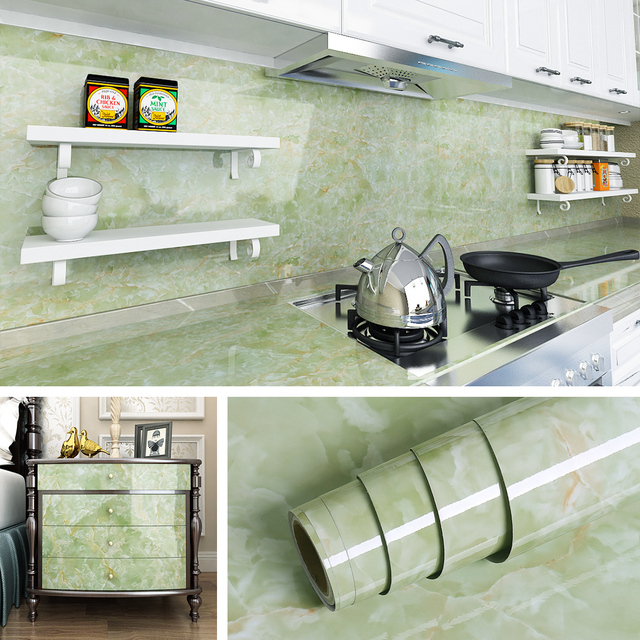 Solidna pvc tapeta samoprzylepna z kolorowym marmurowym wzorem do renowacji mebli dekoracyjnych w łazience i kuchni - Wianko - 94