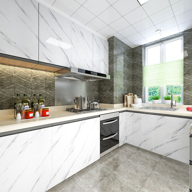 Solidna pvc tapeta samoprzylepna z kolorowym marmurowym wzorem do renowacji mebli dekoracyjnych w łazience i kuchni - Wianko - 9