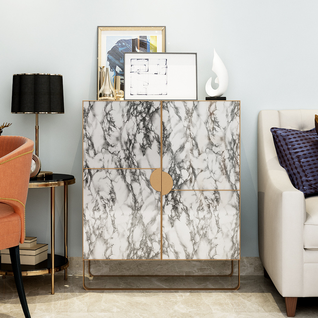 Solidna pvc tapeta samoprzylepna z kolorowym marmurowym wzorem do renowacji mebli dekoracyjnych w łazience i kuchni - Wianko - 11