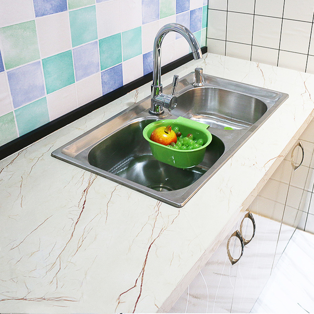 Solidna pvc tapeta samoprzylepna z kolorowym marmurowym wzorem do renowacji mebli dekoracyjnych w łazience i kuchni - Wianko - 41