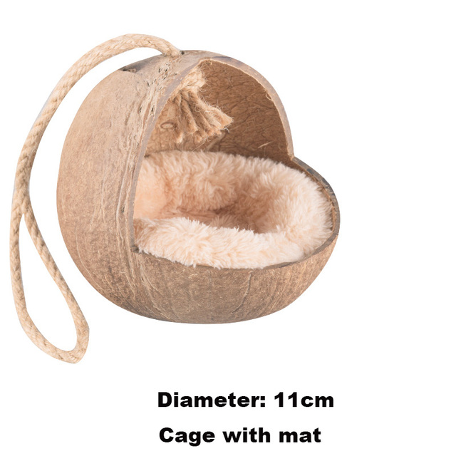 Naturalna kokosowa klatka dla małych zwierząt - idealna dla chomika, świnki morskiej, ptaków, wiewiórek, szczurów i innych gryzoni - Wianko - 5