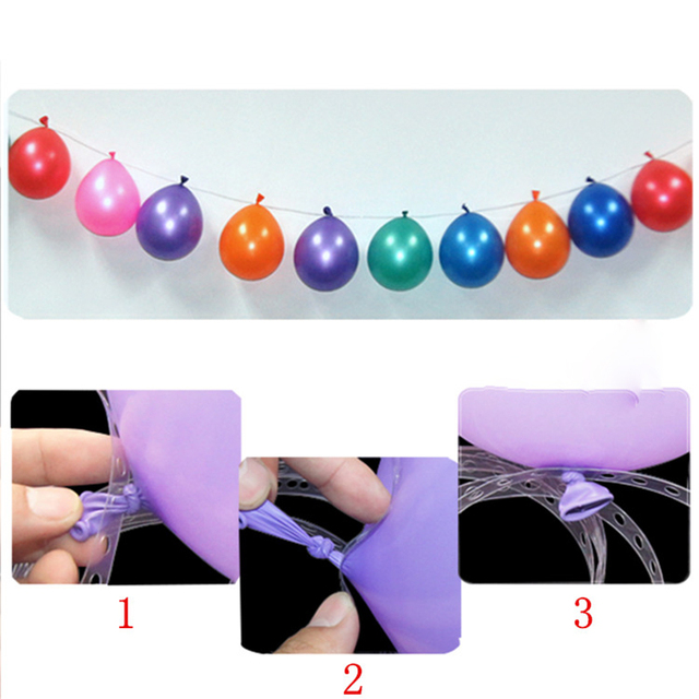 Plastikowy łańcuch na balony z otworami - 5M - PVC - Wedding Party - dekoracja balony - 110 podwójnych otworów - Wianko - 3