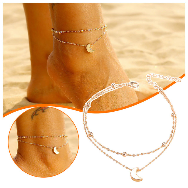 Kobiety bransoletka na kostkę ze stali nierdzewnej biżuteria plażowa łańcuch na nogi - Wianko - 5