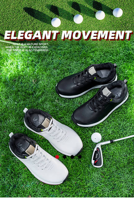 Nowe męskie skórzane profesjonalne buty golfowe męskie buty do golfa outdoorowe buty treningowe męskie buty golfowe - Wianko - 1