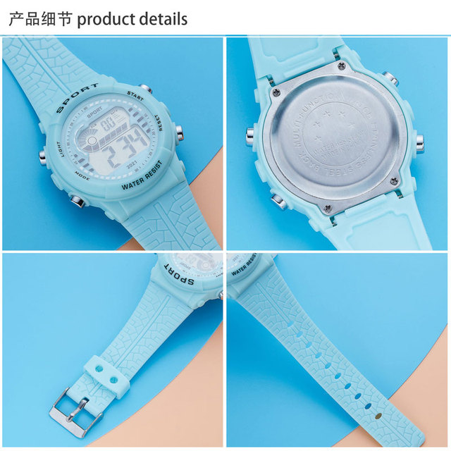 Męsko-damski zegarek LED z funkcjami sportowymi, 24-godzinny alarm i wyświetlaczem cyfrowym - Wianko - 24