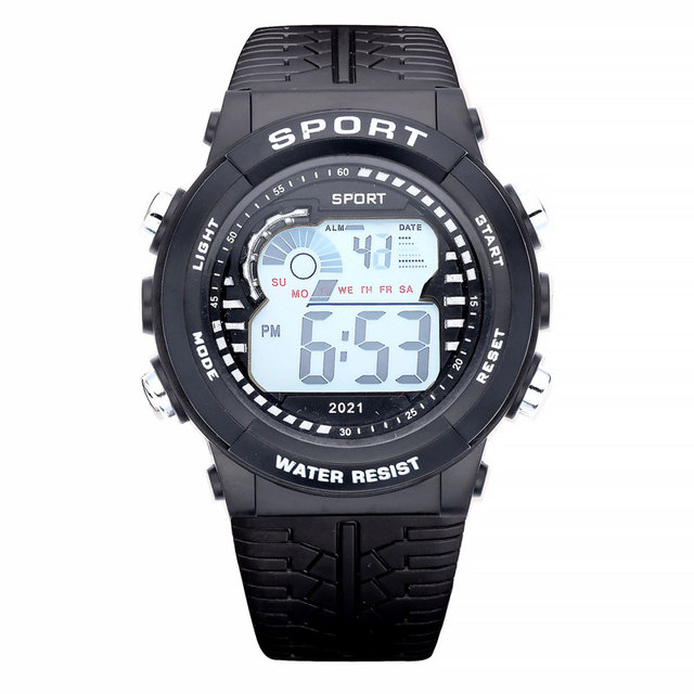 Męsko-damski zegarek LED z funkcjami sportowymi, 24-godzinny alarm i wyświetlaczem cyfrowym - Wianko - 2