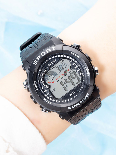 Męsko-damski zegarek LED z funkcjami sportowymi, 24-godzinny alarm i wyświetlaczem cyfrowym - Wianko - 10