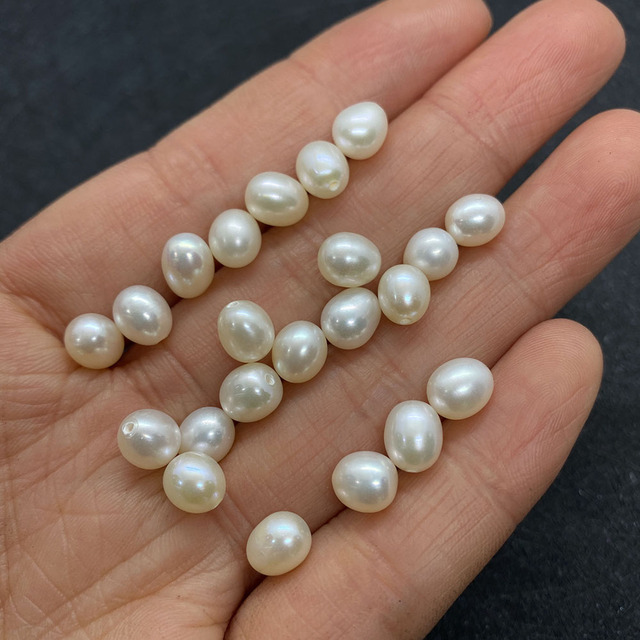 Naturalne słodkowodne perły barokowe białe okrągłe koraliki dystansowe - zestaw 10 szt - Wianko - 4
