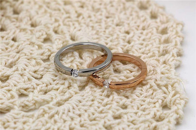 Martick pierścienie dla kobiet, stal nierdzewna 316L, różowe złoto, klips na palec, kryształ, rozmiar od 4 do 10 - Wianko - 3