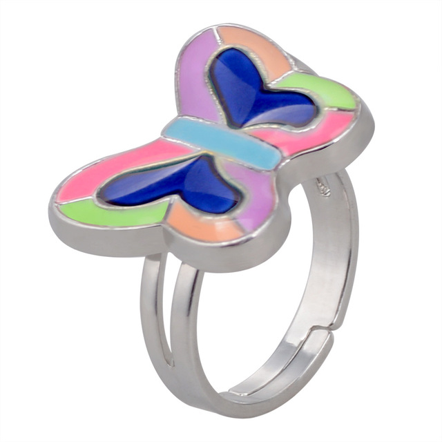 Posrebrzany pierścień z czujnikiem temperatury – na zmianę kolorów, serce gwiazda, styl vintage - Wianko - 21