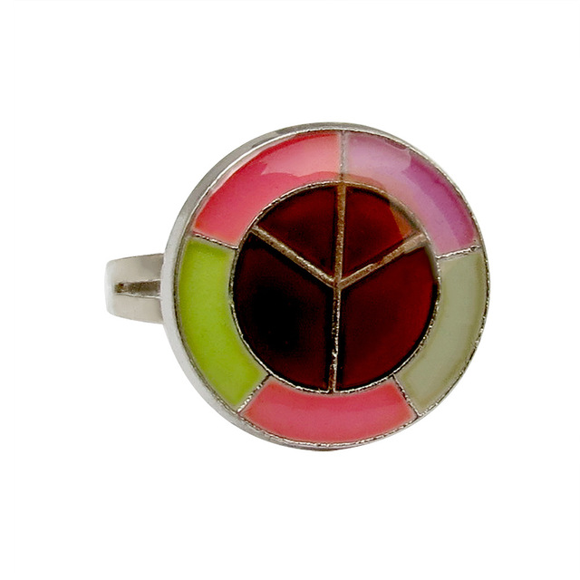 Posrebrzany pierścień z czujnikiem temperatury – na zmianę kolorów, serce gwiazda, styl vintage - Wianko - 47