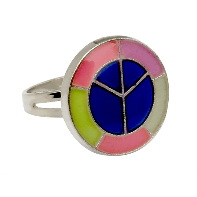 Posrebrzany pierścień z czujnikiem temperatury – na zmianę kolorów, serce gwiazda, styl vintage - Wianko - 41