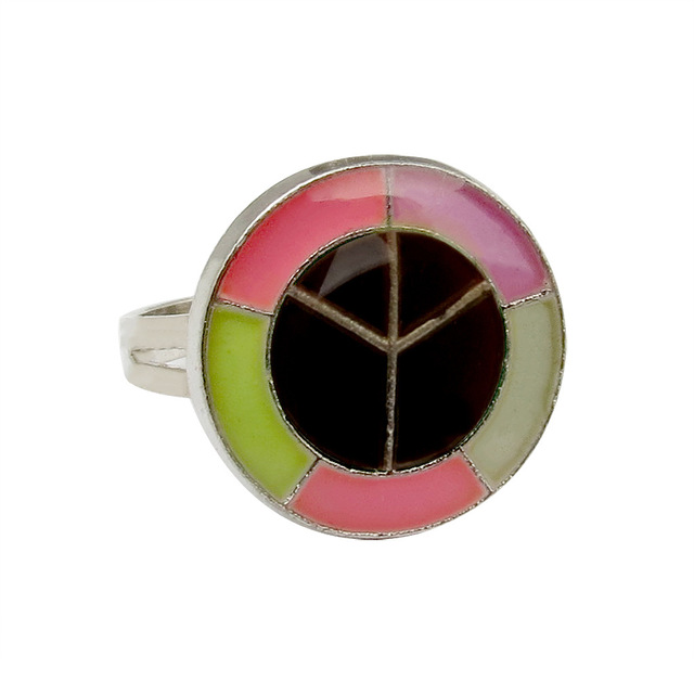Posrebrzany pierścień z czujnikiem temperatury – na zmianę kolorów, serce gwiazda, styl vintage - Wianko - 46