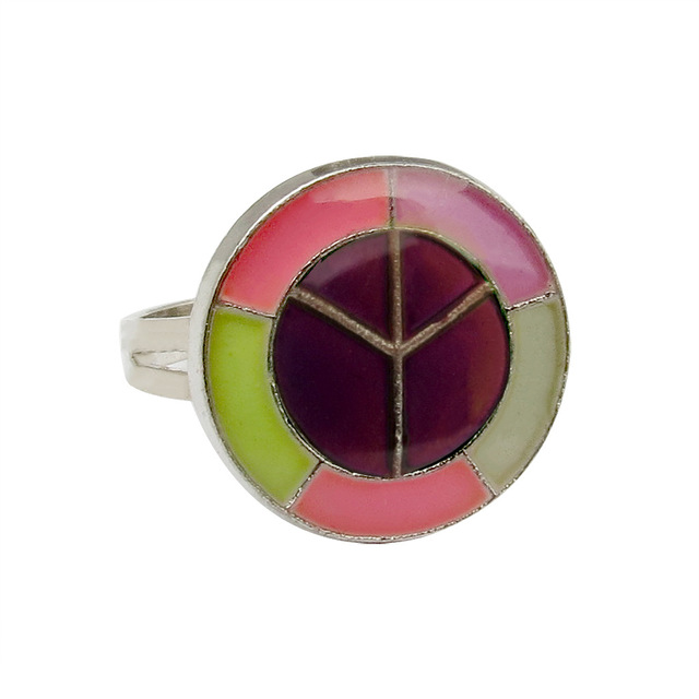 Posrebrzany pierścień z czujnikiem temperatury – na zmianę kolorów, serce gwiazda, styl vintage - Wianko - 44