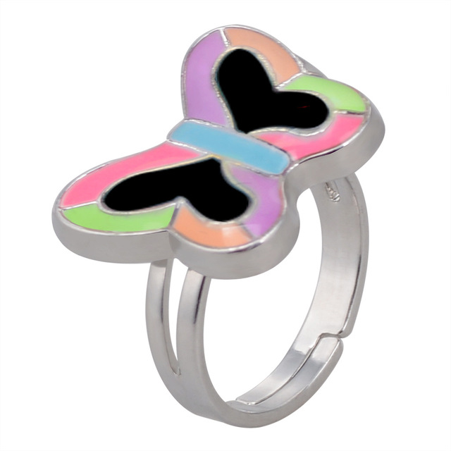 Posrebrzany pierścień z czujnikiem temperatury – na zmianę kolorów, serce gwiazda, styl vintage - Wianko - 28