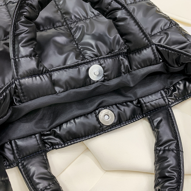 Duża miękka nylonowa torba na ramię dla kobiet - trendy 2021, zimowa, markowa, czarna - Wianko - 15