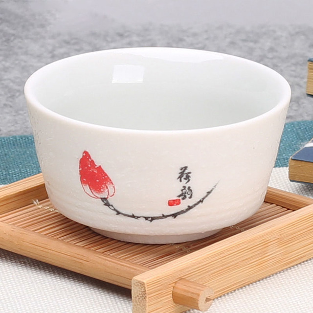 Zestaw 4 wysokiej jakości chińskich ceramikowych filiżanek na herbatę - Wianko - 5