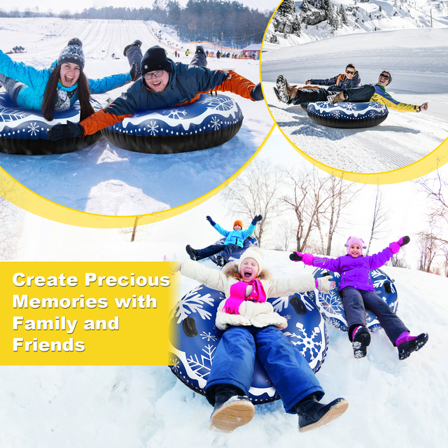 Nadmuchiwana zabawka śniegowa - nadmuchiwane koło narciarskie z uchwytem dla dzieci i dorosłych - Wianko - 5