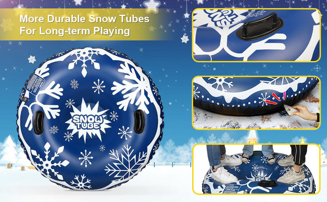 Nadmuchiwana zabawka śniegowa - nadmuchiwane koło narciarskie z uchwytem dla dzieci i dorosłych - Wianko - 8