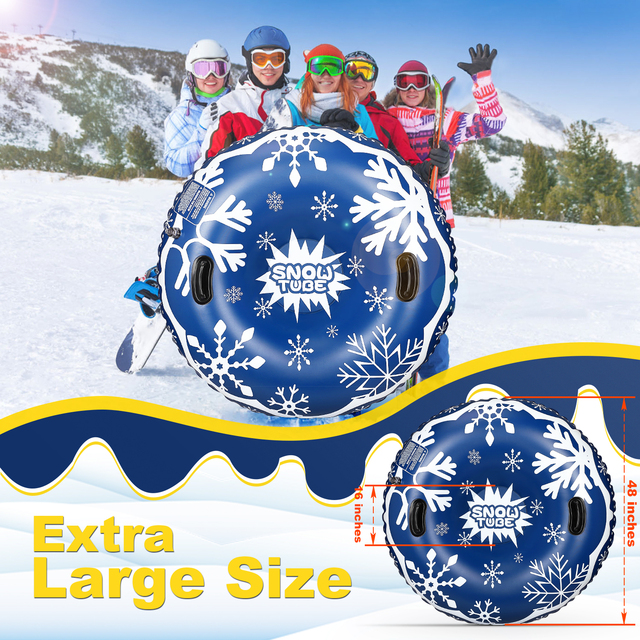 Nadmuchiwana zabawka śniegowa - nadmuchiwane koło narciarskie z uchwytem dla dzieci i dorosłych - Wianko - 6