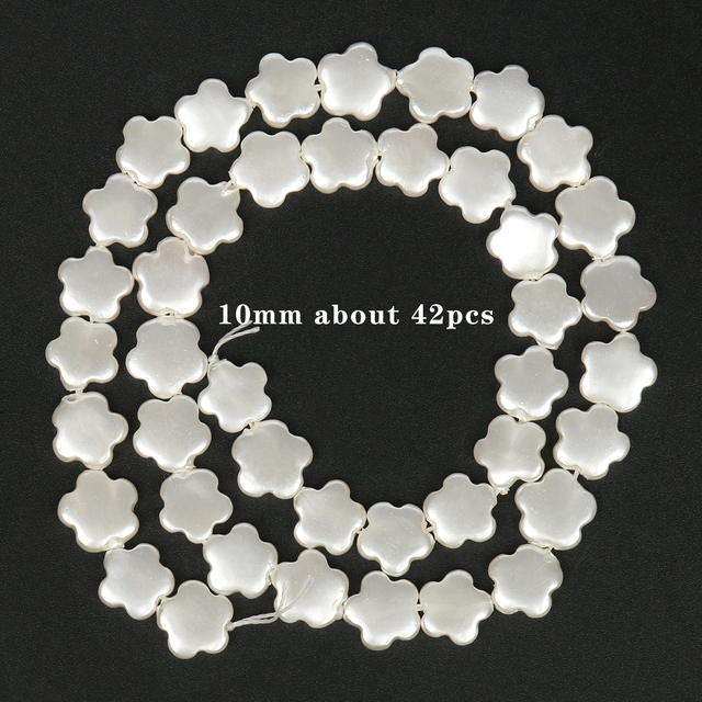 Hurtownia koralików imitujących białe perły: koraliki kwiat śliwy, dystansowe, luzem - biżuteria DIY, akcesoria do bransoletek 15 cali - Wianko - 6