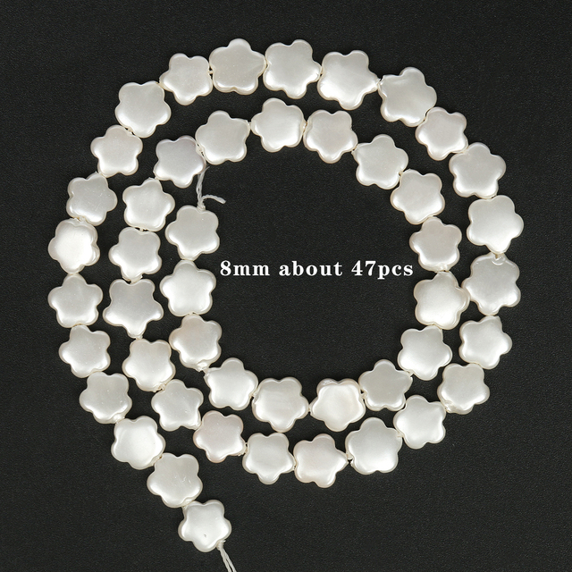 Hurtownia koralików imitujących białe perły: koraliki kwiat śliwy, dystansowe, luzem - biżuteria DIY, akcesoria do bransoletek 15 cali - Wianko - 4