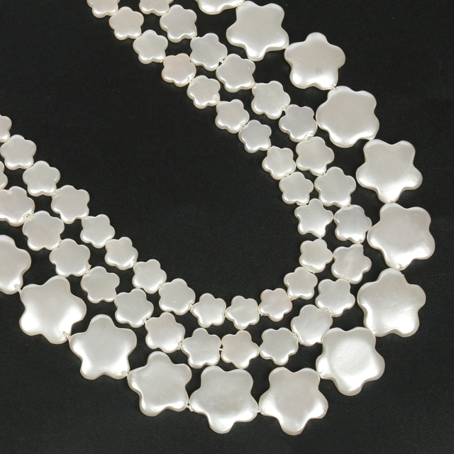 Hurtownia koralików imitujących białe perły: koraliki kwiat śliwy, dystansowe, luzem - biżuteria DIY, akcesoria do bransoletek 15 cali - Wianko - 2