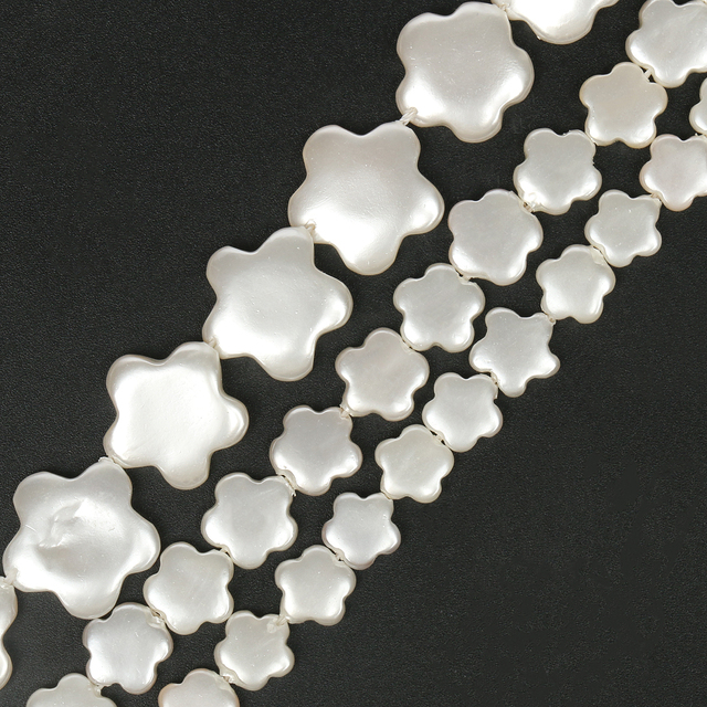 Hurtownia koralików imitujących białe perły: koraliki kwiat śliwy, dystansowe, luzem - biżuteria DIY, akcesoria do bransoletek 15 cali - Wianko - 1