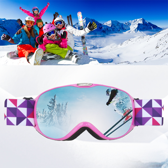 Okulary narciarskie UV400 z podwójnymi soczewkami zapobiegającymi parowaniu dla dorosłych i dzieci, idealne do sportów na świeżym powietrzu. Ochrona przed słońcem na stoku i snowboardowe gogle dla każdego! - Wianko - 2