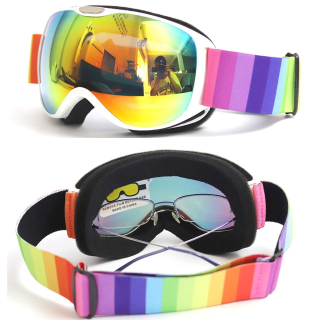 Okulary narciarskie UV400 z podwójnymi soczewkami zapobiegającymi parowaniu dla dorosłych i dzieci, idealne do sportów na świeżym powietrzu. Ochrona przed słońcem na stoku i snowboardowe gogle dla każdego! - Wianko - 7