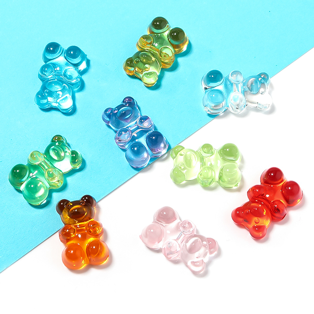 50 sztuk/worek akrylowych zawieszek w kształcie ręcznie robionych niedźwiedzi DIY do tworzenia biżuterii - Wianko - 19