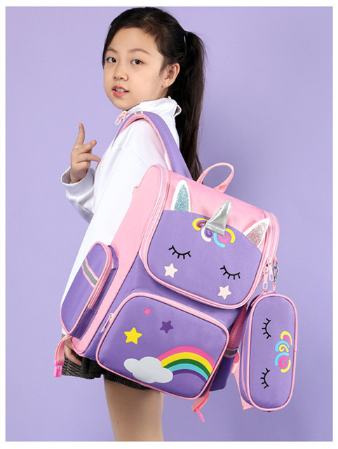 Fengdong torba szkolna elementarna dla chłopców i dziewcząt - zestaw z długopisem i piórnikiem dla uczniów szkoły podstawowej - Wianko - 4