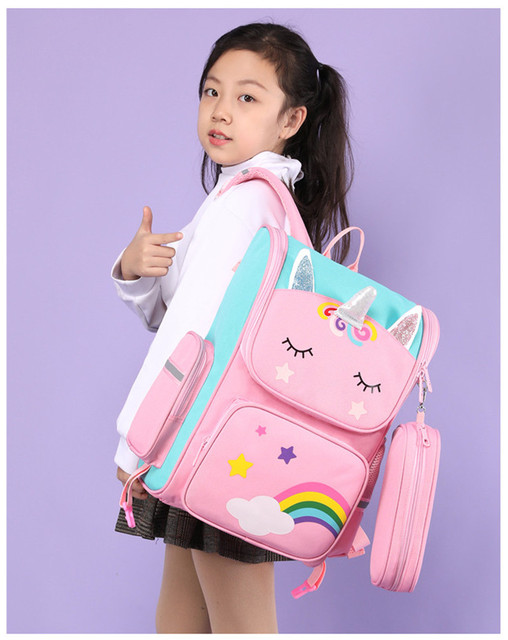 Fengdong torba szkolna elementarna dla chłopców i dziewcząt - zestaw z długopisem i piórnikiem dla uczniów szkoły podstawowej - Wianko - 1