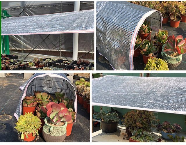 Aluminiowa folia siatkowa, 75% cieniowania, odbicie UV, zacieniająca siatka do ogródka z wentylacją roślin - Wianko - 9