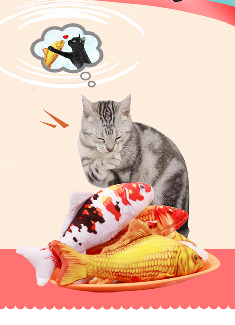 Poduszka Koi miękka lalka w kształcie ryby dla kota - Wianko - 1
