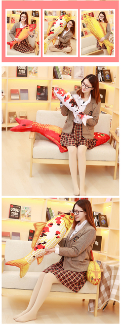 Poduszka Koi miękka lalka w kształcie ryby dla kota - Wianko - 8