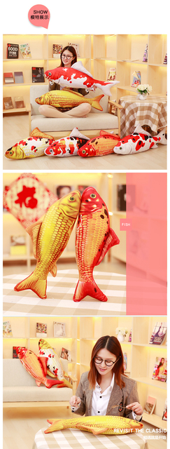 Poduszka Koi miękka lalka w kształcie ryby dla kota - Wianko - 7