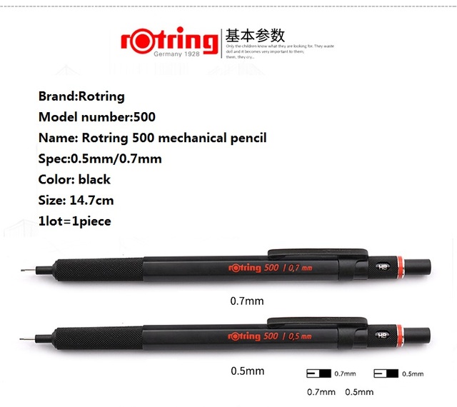 Rotring 500 automatyczny ołówek: 0.5/0.7mm, plastikowy uchwyt, metalowy uchwyt radełkowany - Wianko - 2