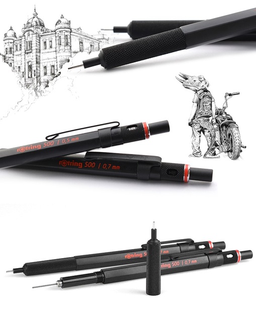 Rotring 500 automatyczny ołówek: 0.5/0.7mm, plastikowy uchwyt, metalowy uchwyt radełkowany - Wianko - 6