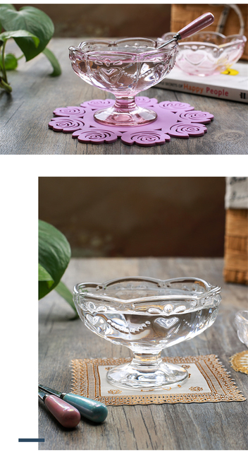 Kreatywna szklana miska z motywem kwiatów wiśni - do lodów, sałatek, deserów, owoców - Wianko - 6
