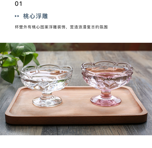 Kreatywna szklana miska z motywem kwiatów wiśni - do lodów, sałatek, deserów, owoców - Wianko - 4