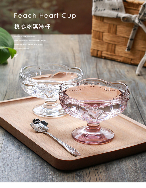 Kreatywna szklana miska z motywem kwiatów wiśni - do lodów, sałatek, deserów, owoców - Wianko - 1