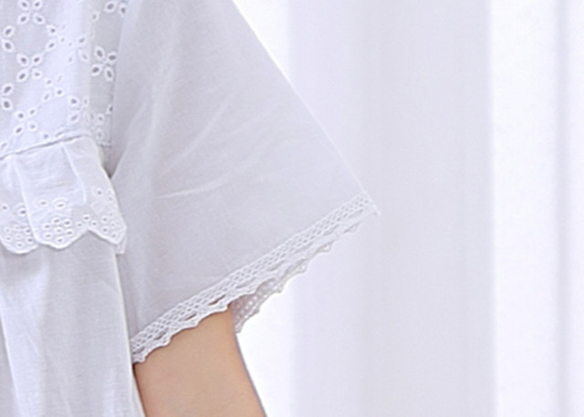 Koszula nocna dziecięca z krótkim lub długim rękawem w stylu vintage dla dziewczynek - bielizna nocna piżama księżniczki - Wianko - 14
