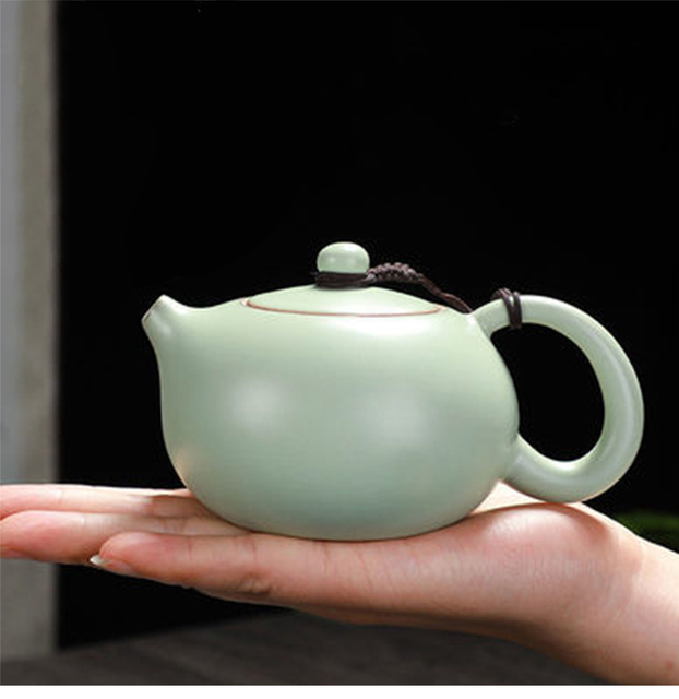 Czajniczek Xishi ceramiczny Ru Kiln 2021 lód pęknięty - pojedynczy dzbanek herbaty Kungfu do biura i domu - Wianko - 3