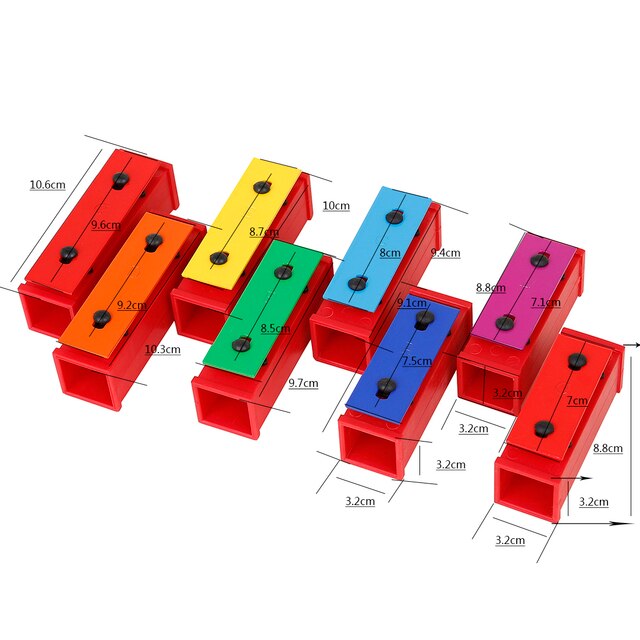 Kolorowe dźwiękowe cegły muzyczne dla dzieci - zestaw 8 sztuk - Wianko - 11