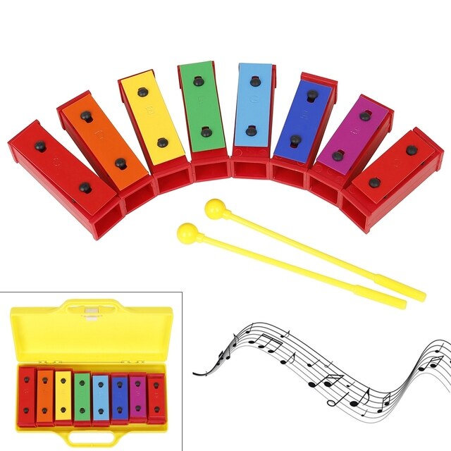 Kolorowe dźwiękowe cegły muzyczne dla dzieci - zestaw 8 sztuk - Wianko - 1