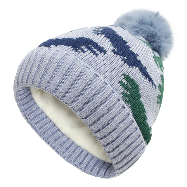 Dzianinowa wełniana czapka dinozaur dla noworodków i niemowląt chłopców - ciepła i narciarska - Wianko - 5