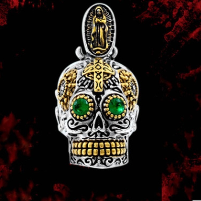 Gothic retro punk - modny rzeźbiony krzyż z czaszką - męski - hip-hop rock - prezent na Halloween - Wianko - 3